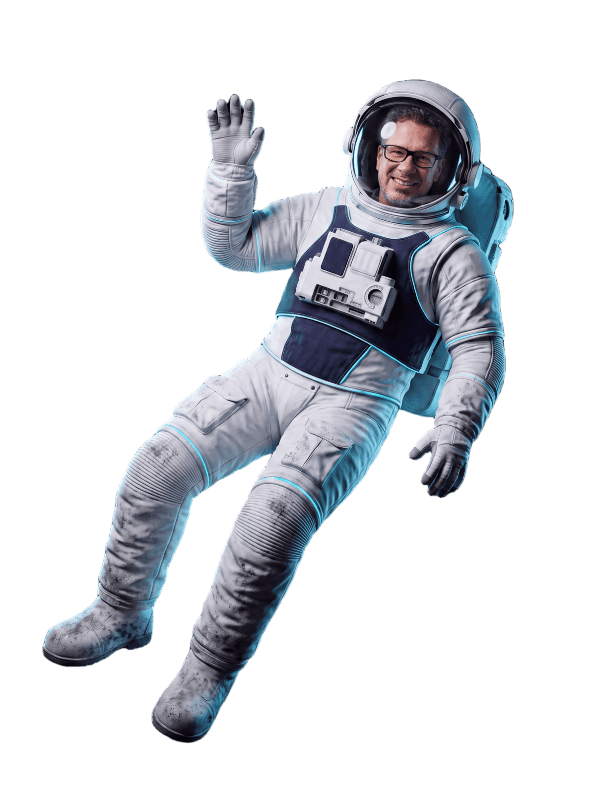 Thiago Rosa em traje espacial